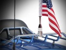 Round Luggage Rack Flag Mount with USA Flag